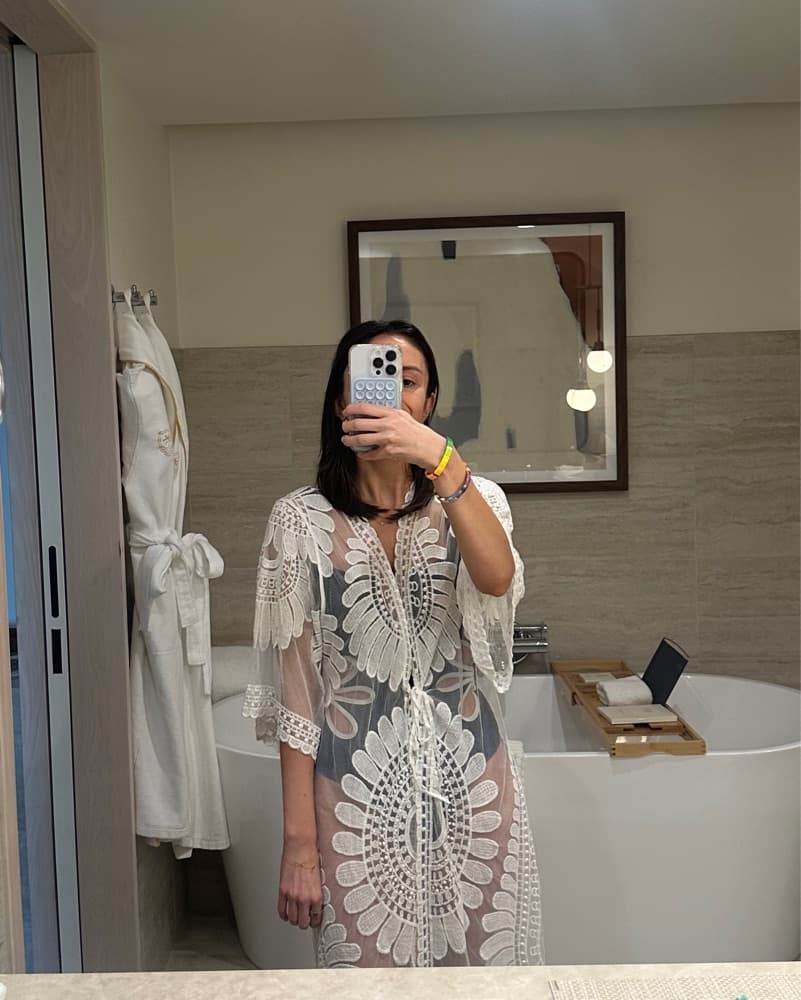 Floral Lace Maxi Beach Dress - Image 1