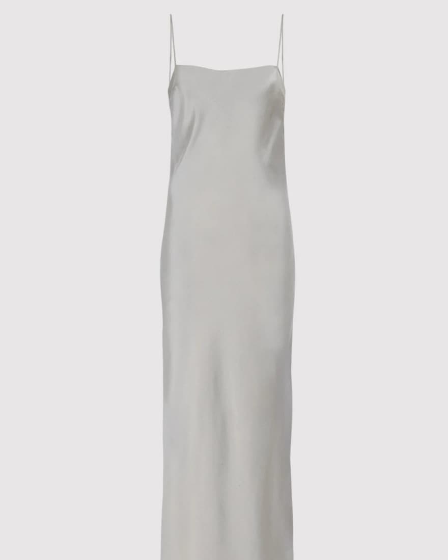 St Agni Low Back Slip Dress Silver - Image 5