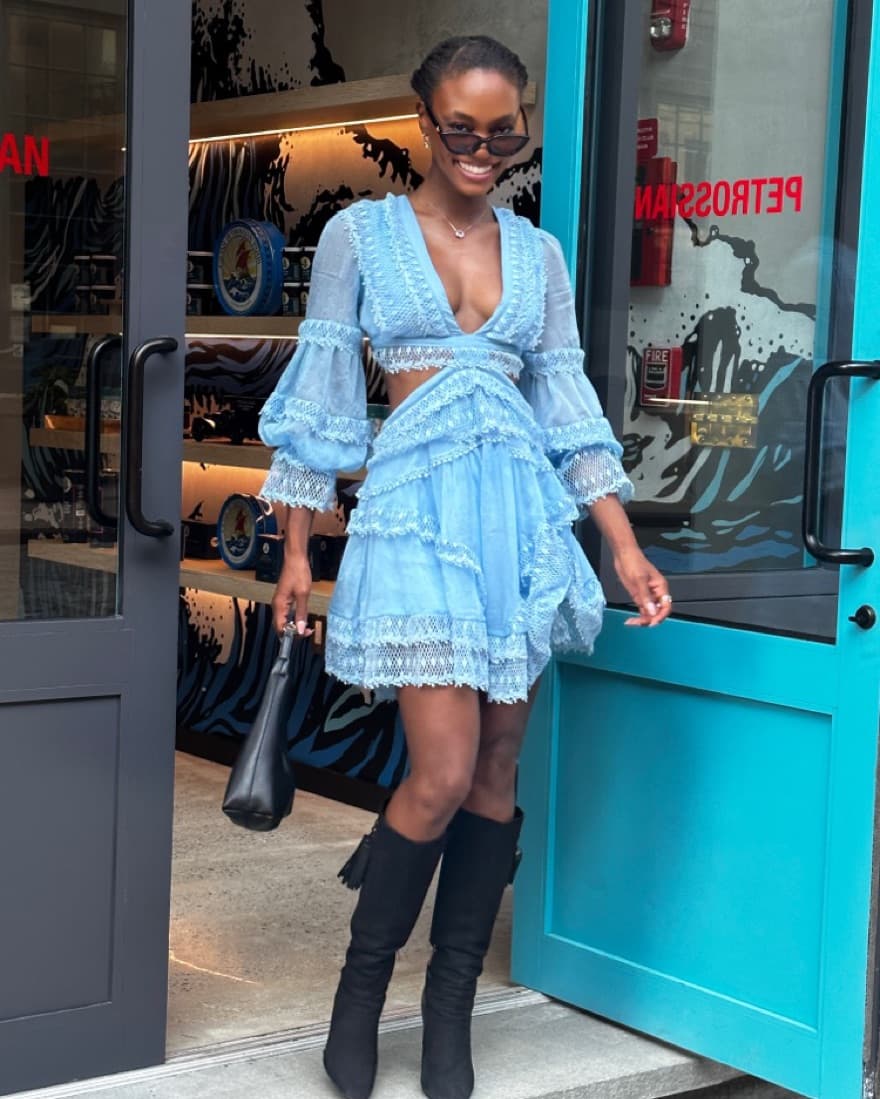Blue Cutout Dress - Image 1
