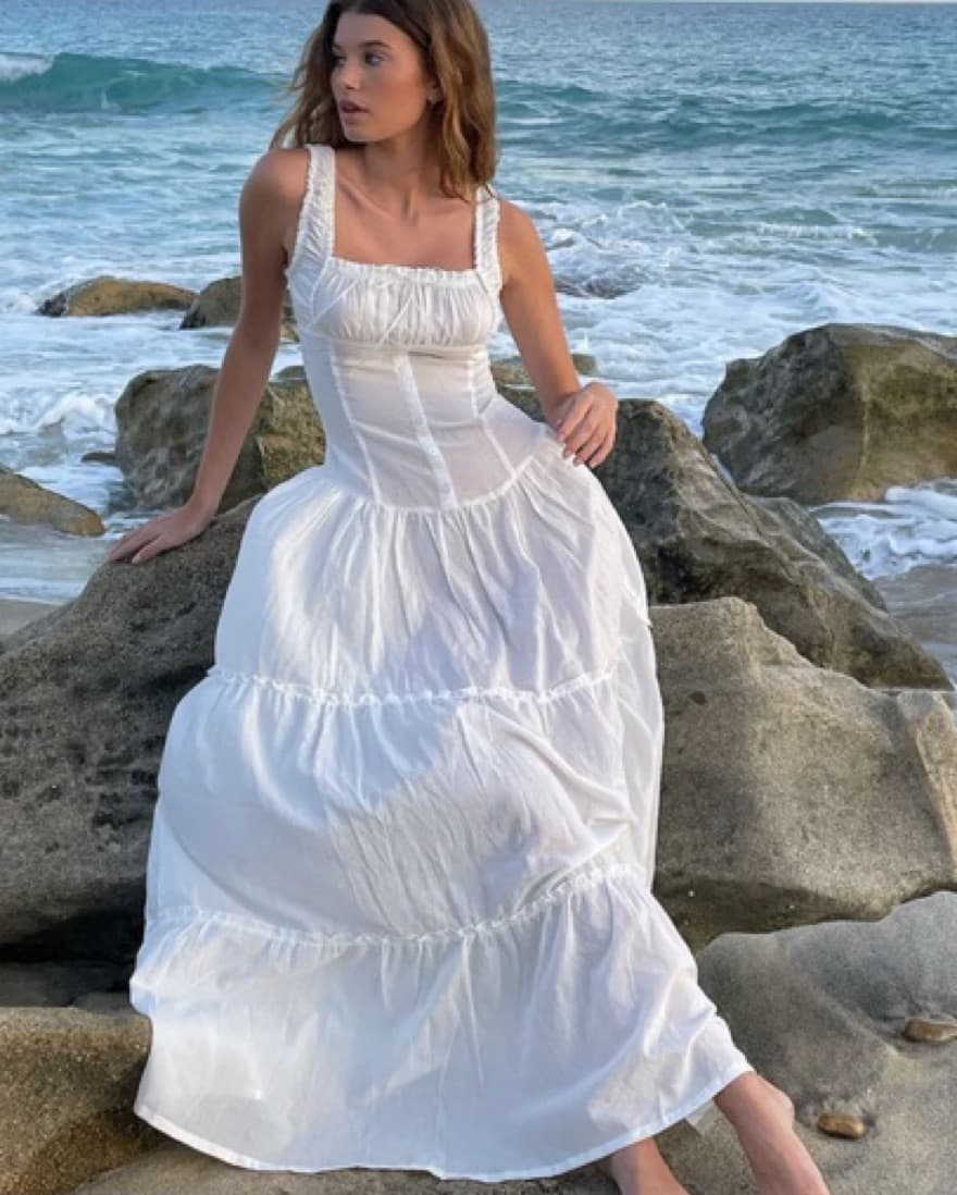 Frankies Bikinis White Corset Dress - Image 1