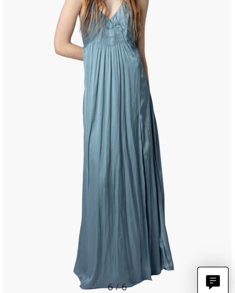 Zadig & Voltaire Blue Satin Maxi Dress - Image 3