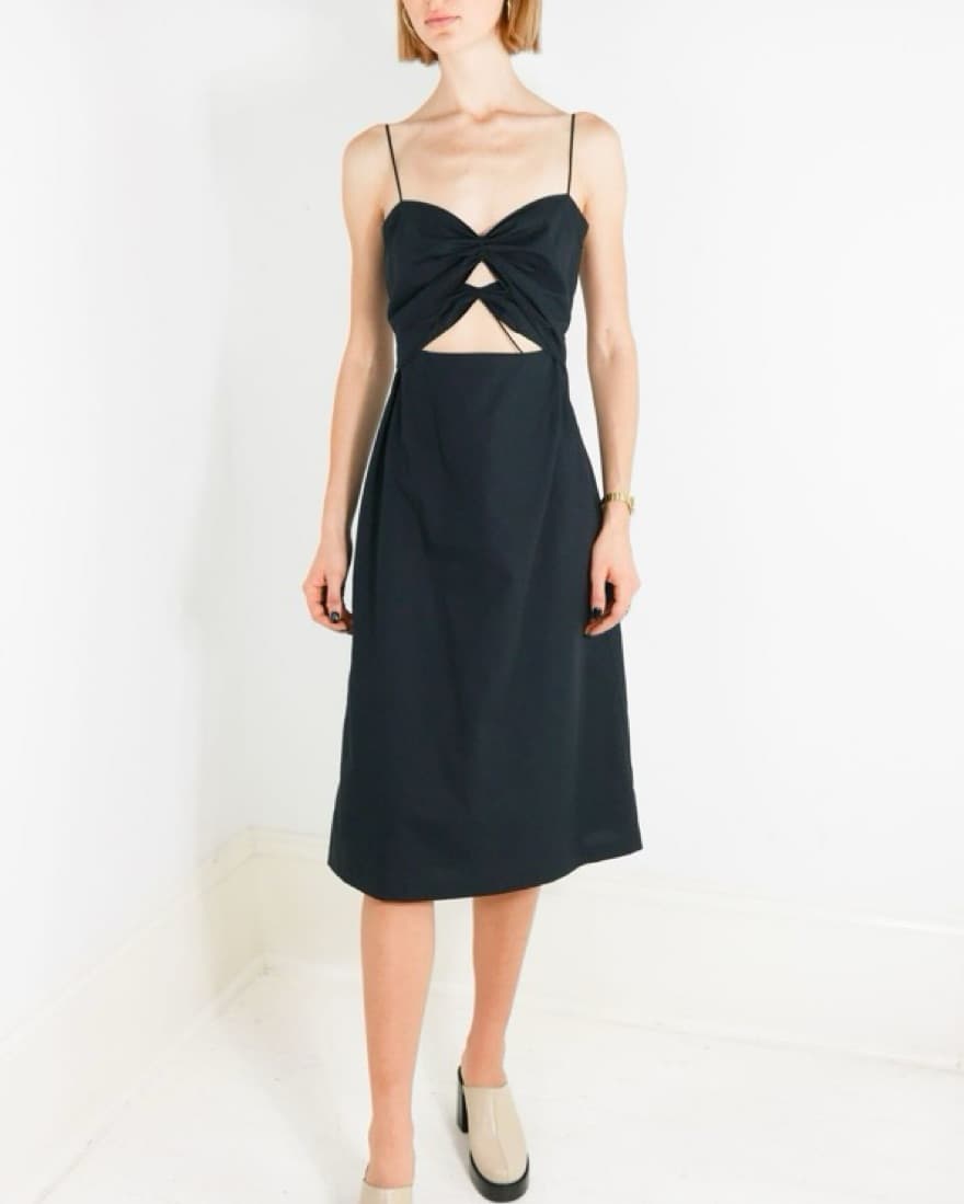 Rachel Comey Sleek Black Midi Dress - Image 1