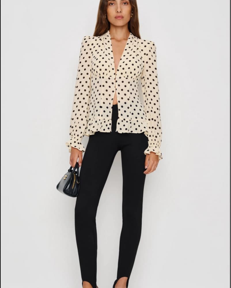 Maple Cream Blouse Sugar Dot Reformation - Image 2