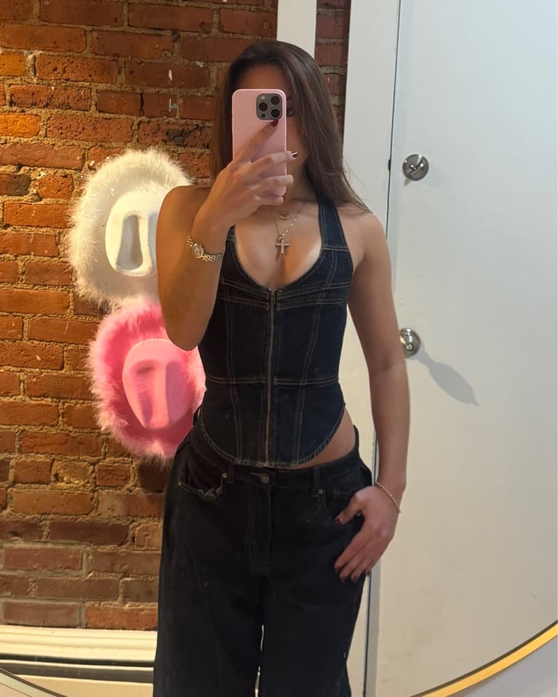 Lioness Denim Corset Top - Image 3