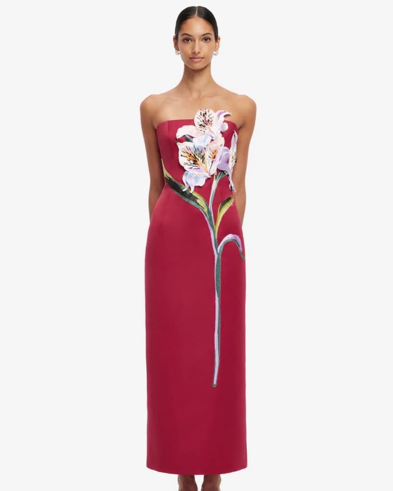 Leo Lin Women's Red Rayna Appliqué Flora - Image 1