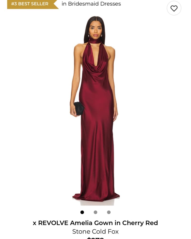  Cherry Red Satin Dress / Gown - Image 1