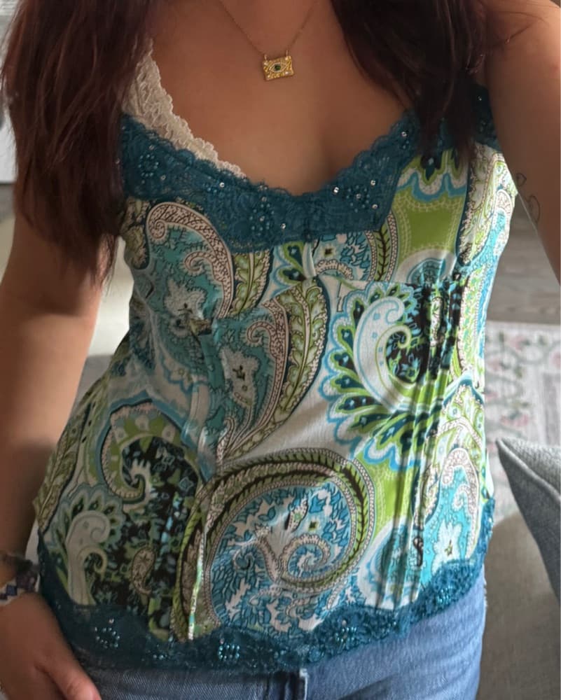 Vibrant Paisley Print Camisole - Image 2