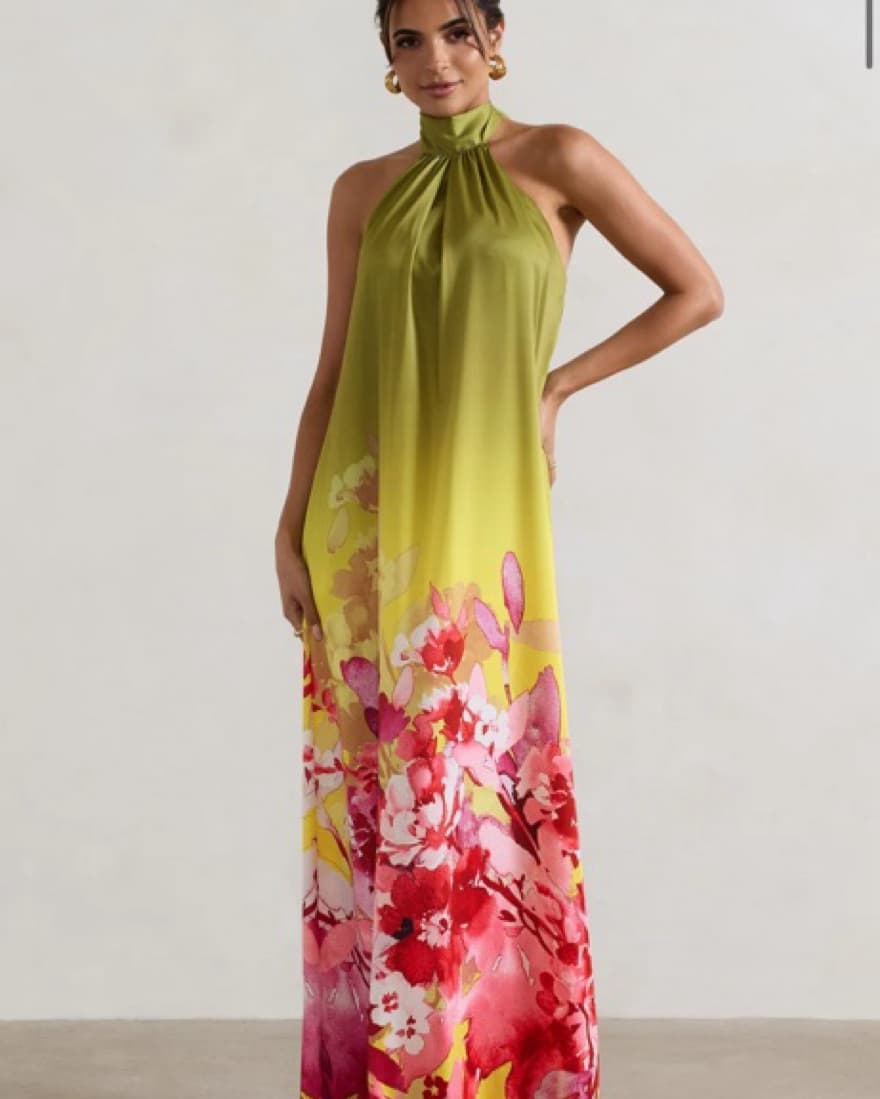 Club London Long Floral Gown - Image 1