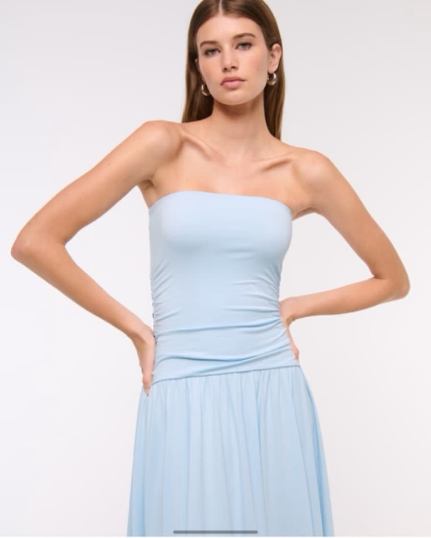 Elegant Strapless Midi Dress - Image 2
