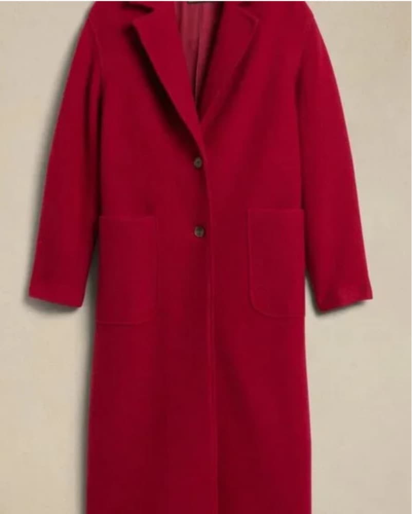 Banana Republic Red Wool Coat - Image 3