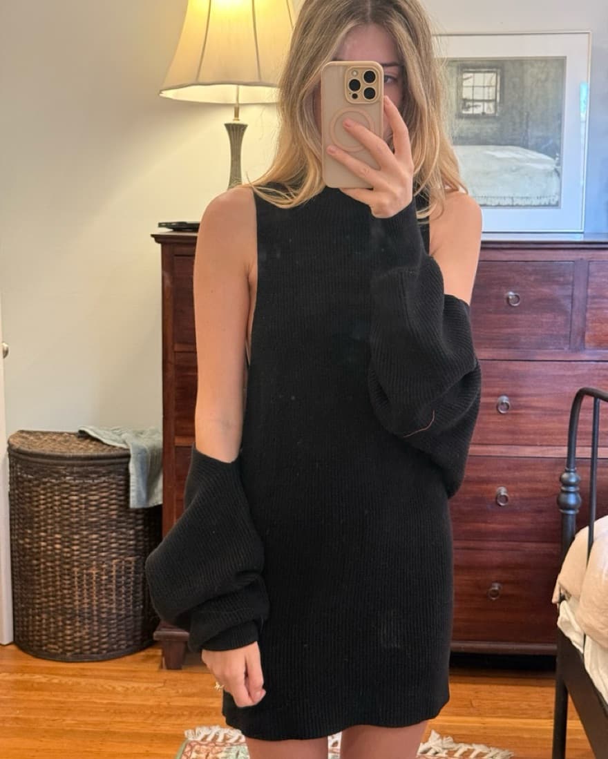 Free People Mini Sweater Dress W Cardi - Image 4