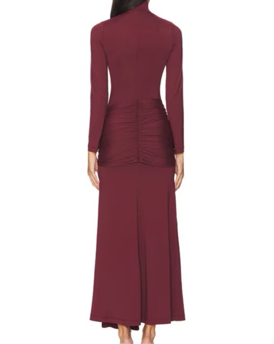 Alix Maxi Tie-Front Dress in Deep Plum - Image 2