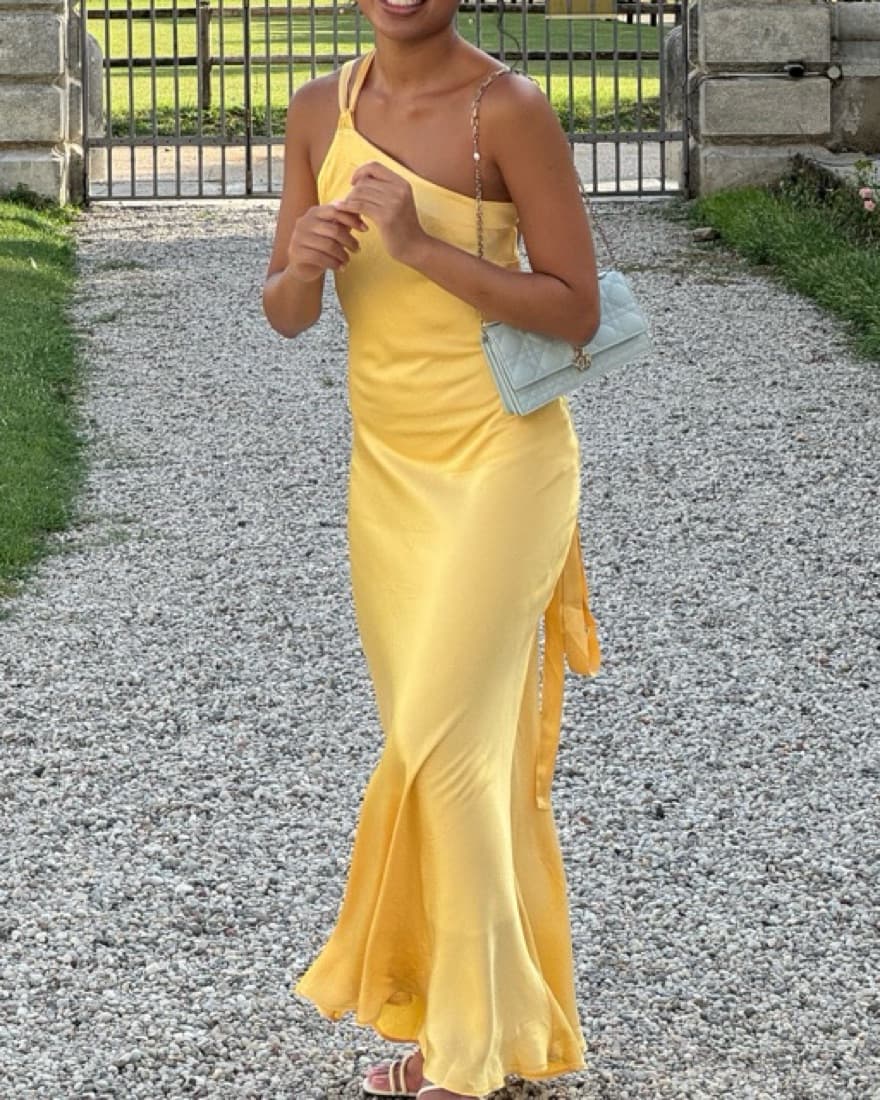 Arcina Ori Yellow Backless Dress - Image 1