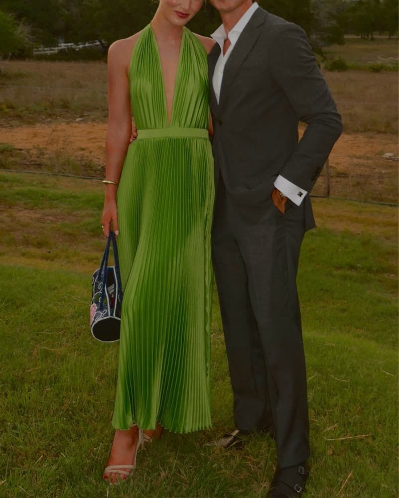 L'IDEE Moderniste Split Gown Green - Image 1
