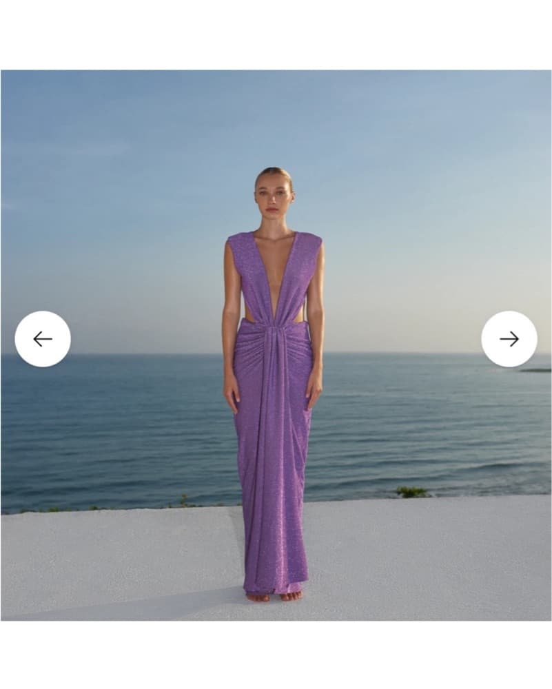 Captivating Lilac Draped Gown - Image 1