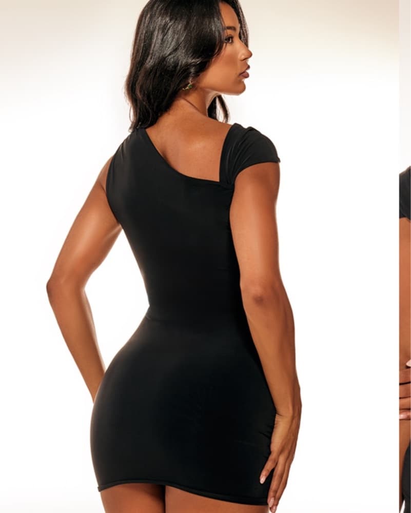 PLT BLACK DOUBLE LAYER SLINKY TWIST DRES - Image 3
