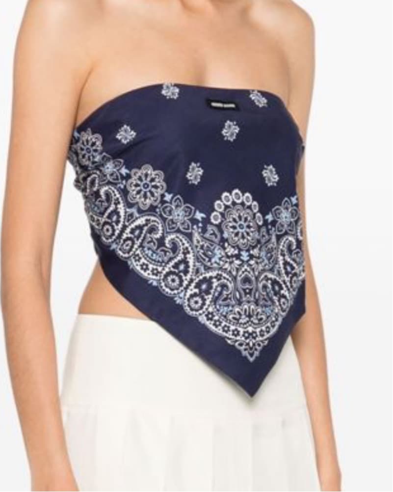 Miu Miu Printed Poplin Bandana Top - Image 1