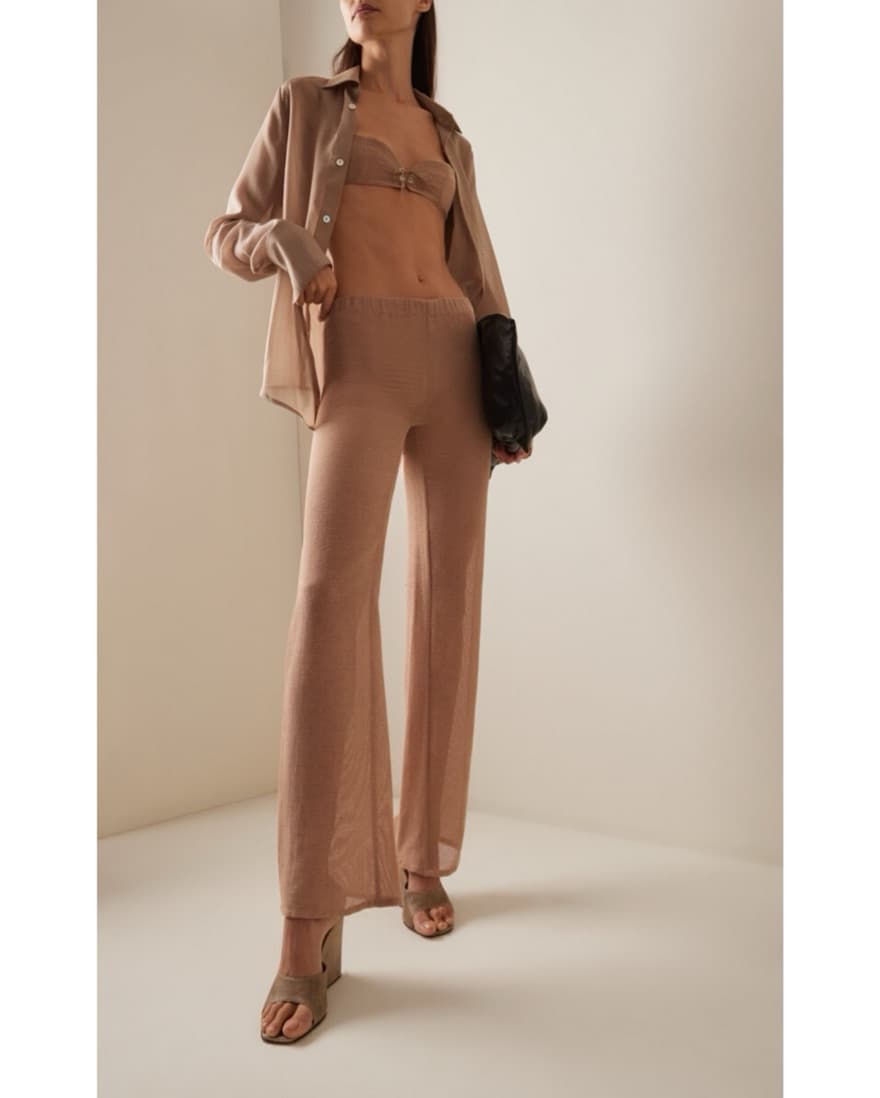 Mermaid open-knit cotton pants - Image 1