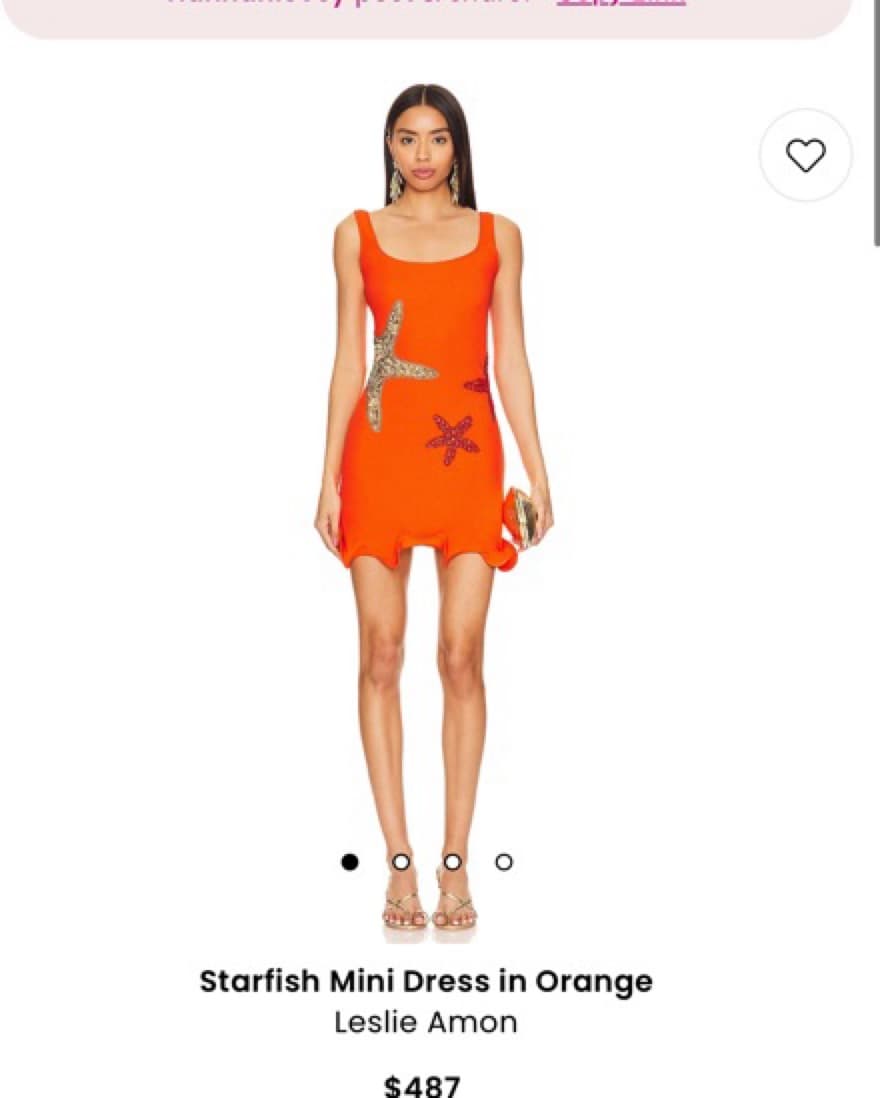 Orange Leslie Amon Starfish Mini Dress - Image 2