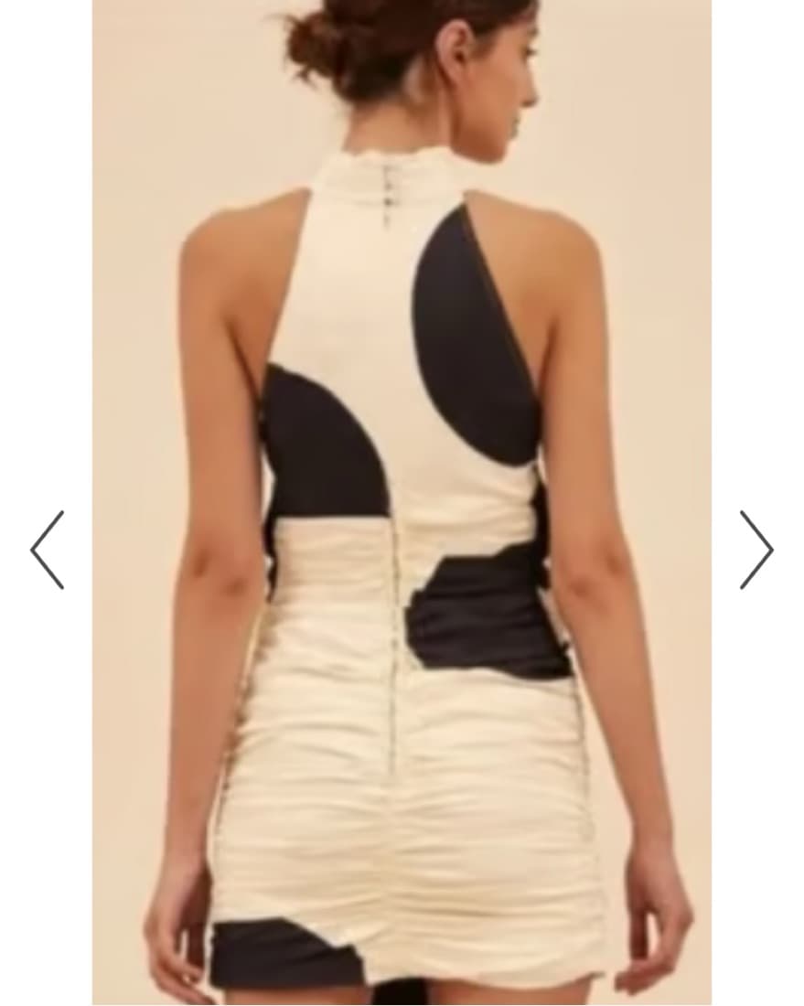 Black and white polka dot halter dress - Image 2
