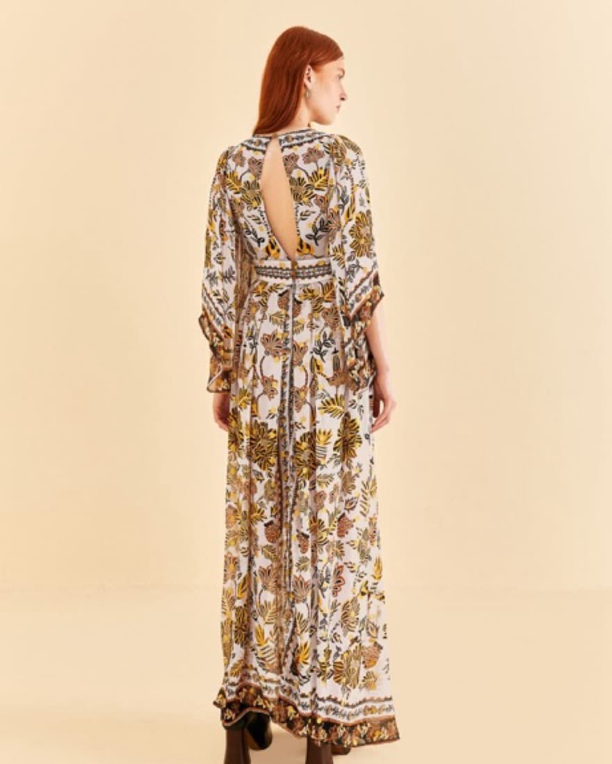 Silver Floral maxi Dress - Image 2