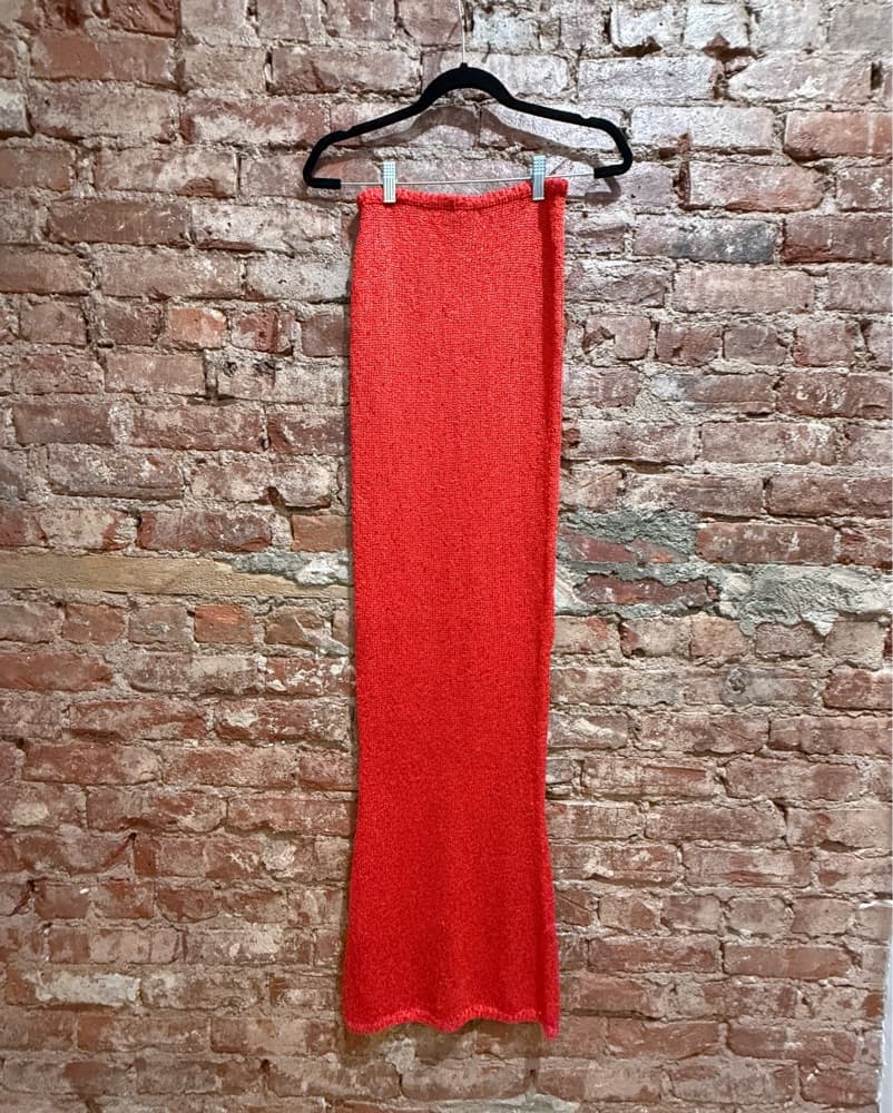 Red Sequined Asta Resort Maxi Skirt - Image 1
