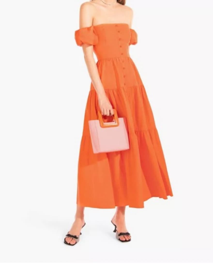 Staud Elio Orange Dress - Image 2