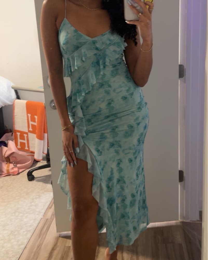 Blue Ruffle Dress - Image 2