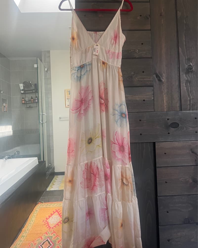 Péro Floral Silk Maxi Sundress - Image 1