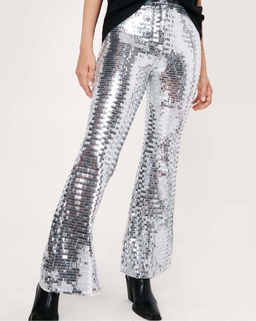 Sequin Disco Flare Pants - Image 1