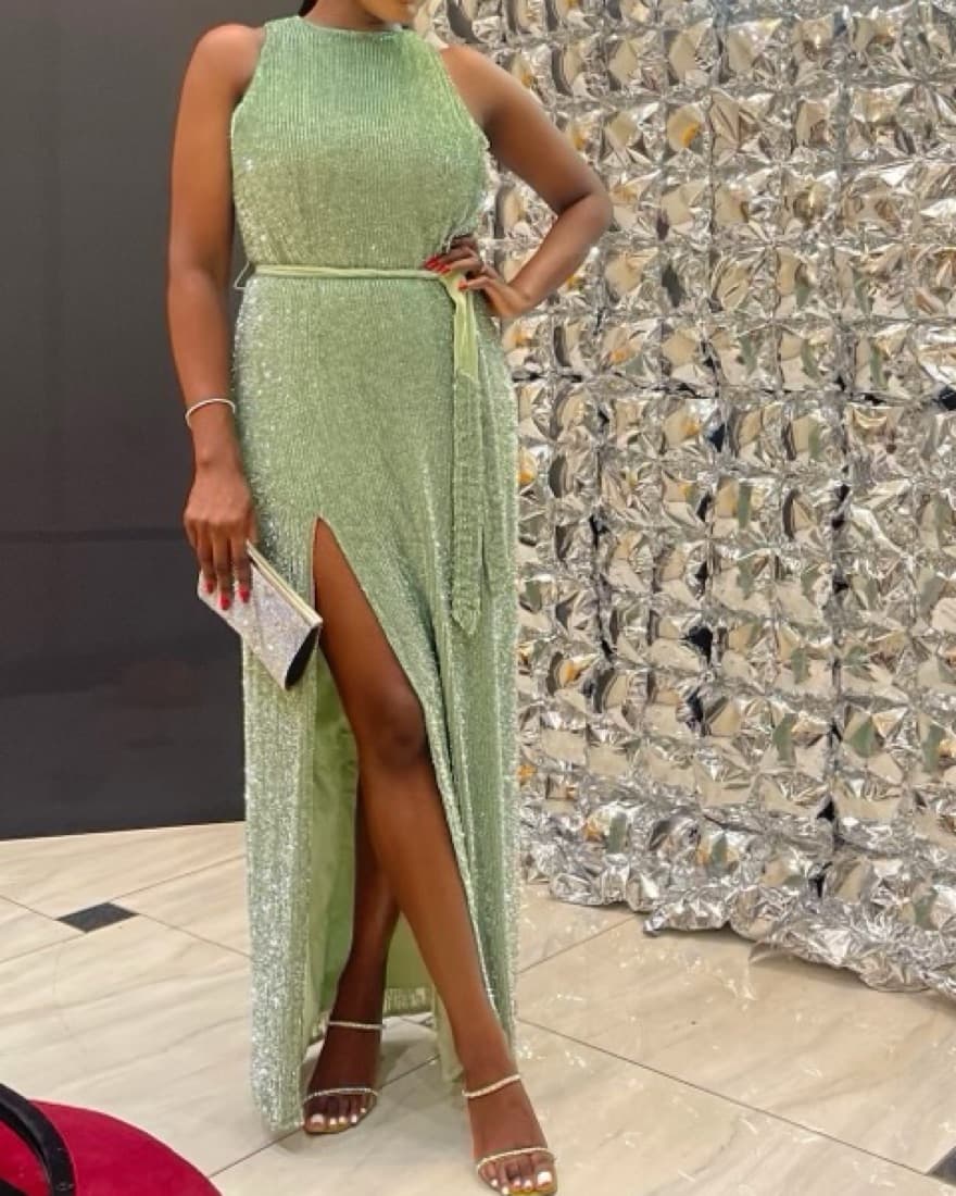  ⁠Retrofete Tzilly belted sequined chiff - Image 2