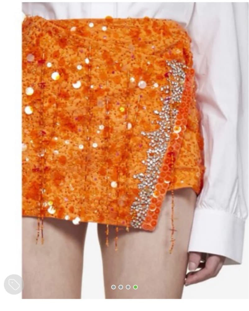 Des Phemmes Orange Sequin Skirt XS - 38 - Image 2
