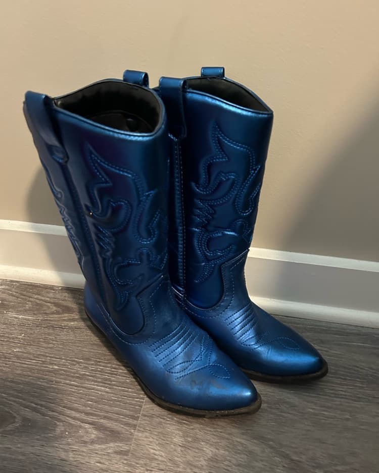 Metallic Blue Cowgirl Boots  - Image 3