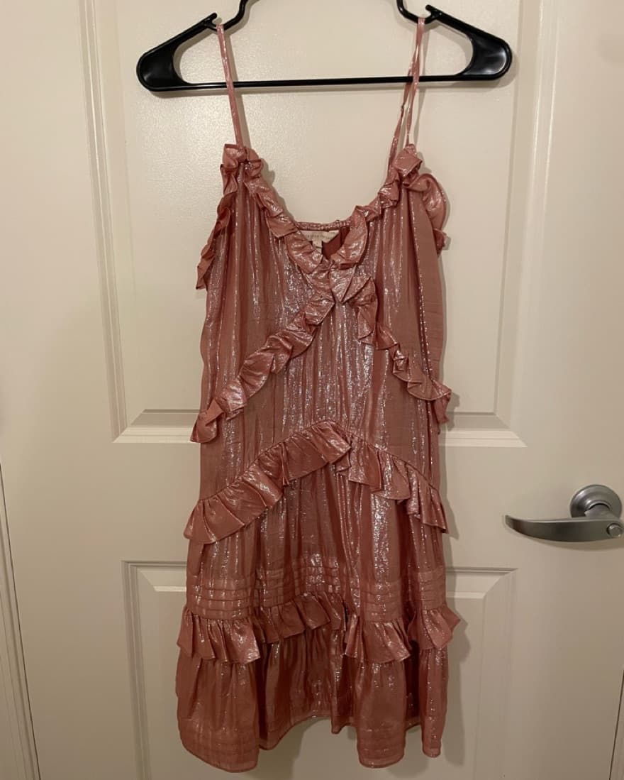 Metallic Pink Mini Dress - Image 2
