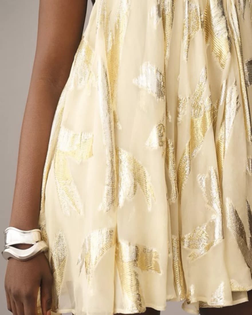 Anthropoligie Gold Haulter Mini Dress  - Image 3