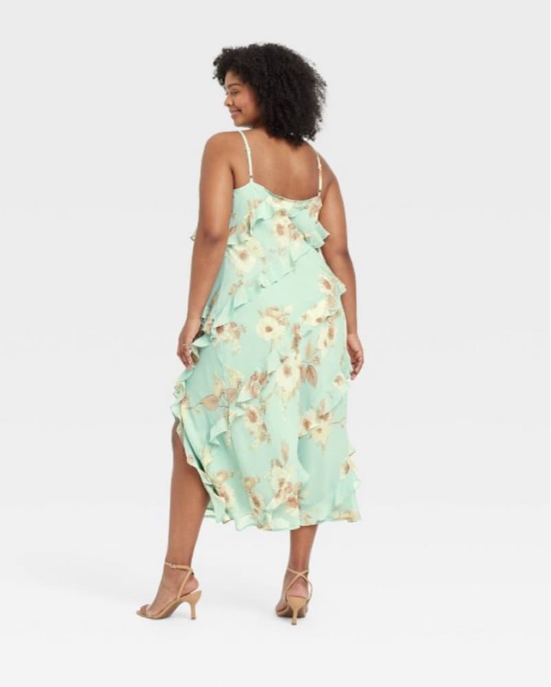 Mint Floral Women’s Ruffle Maxi Dress - Image 2