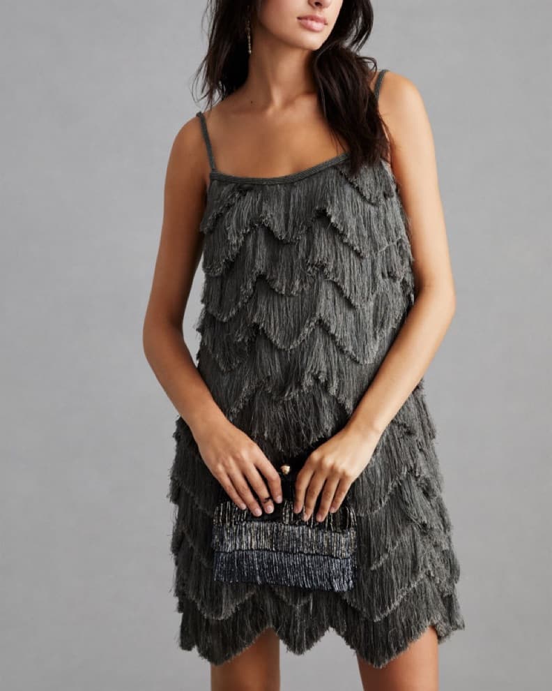 Sleek and Sophisticated Fringe Dress - Image 1