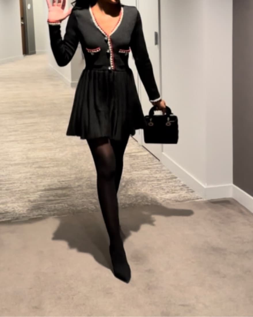 Self-portrait knit Mini Dress  - Image 3