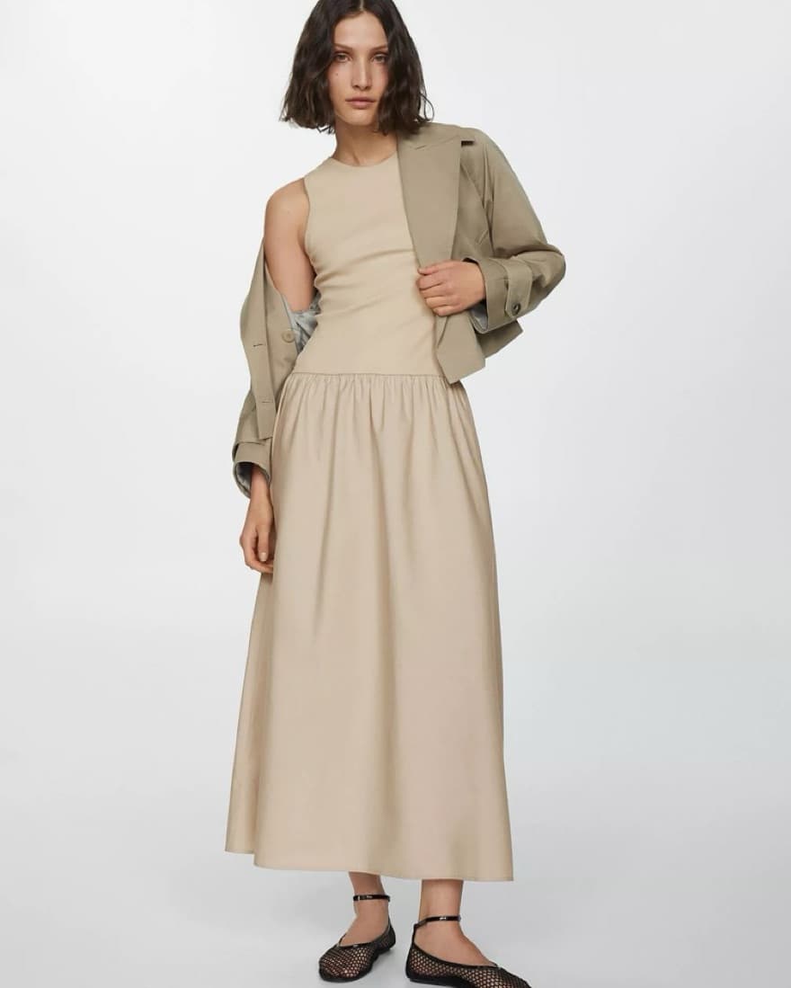 Mango Valvi Mixed Media Maxi Dress - Image 1