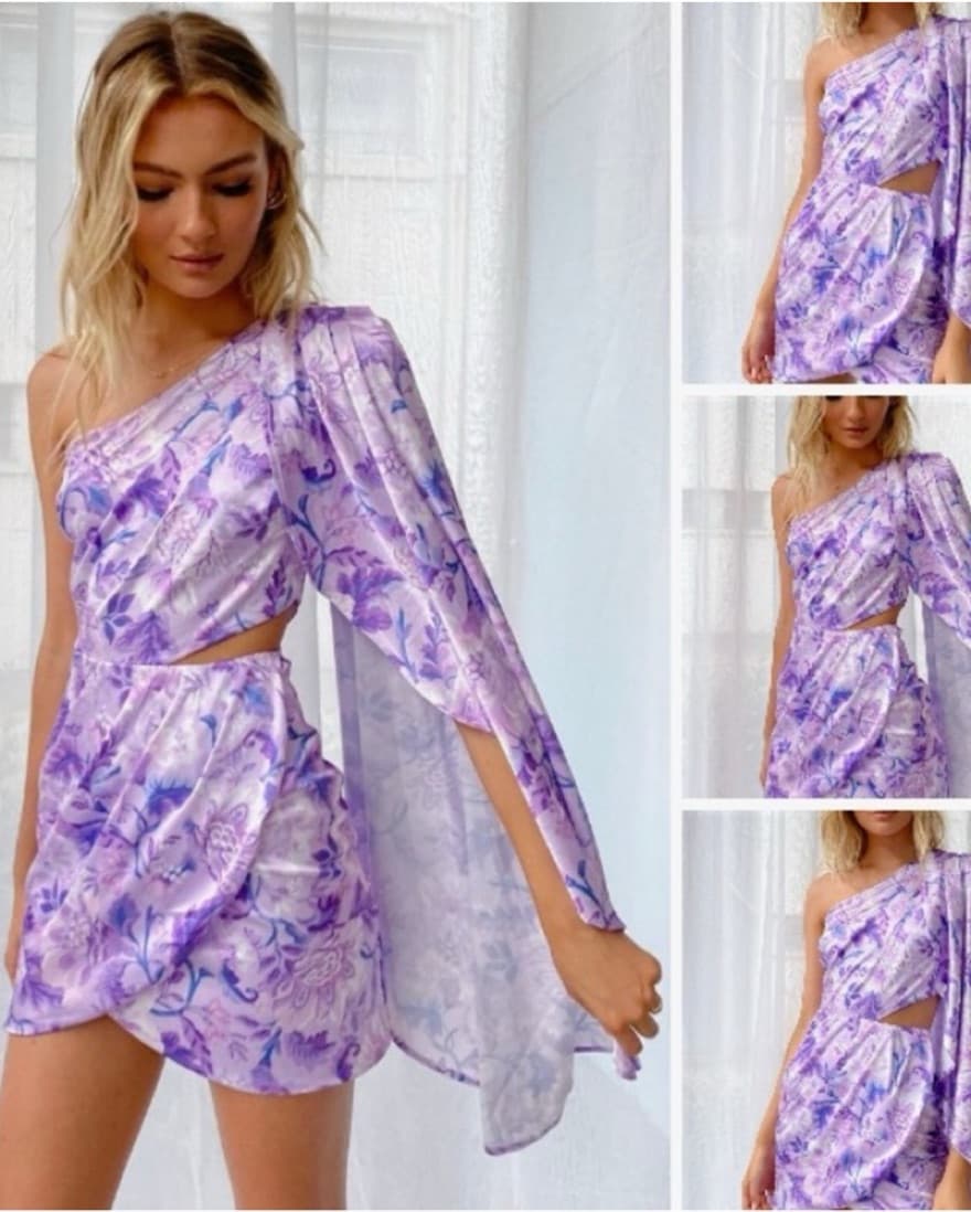 Floral Calantha Draped Dress - Image 1