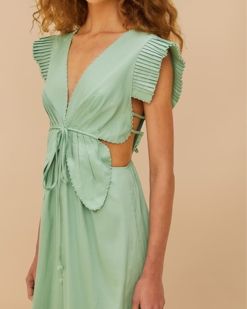 Mint Green Ruffle Midi Dress - Image 4