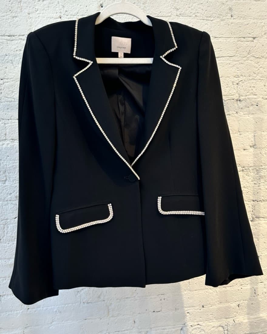 Cinq à Sept Black Blazer With Rinestones - Image 2