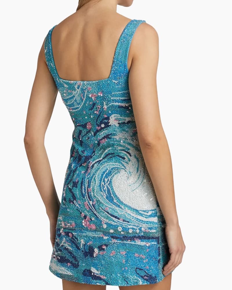 Staud Tidal Wave Beaded Mini Dress - Image 5