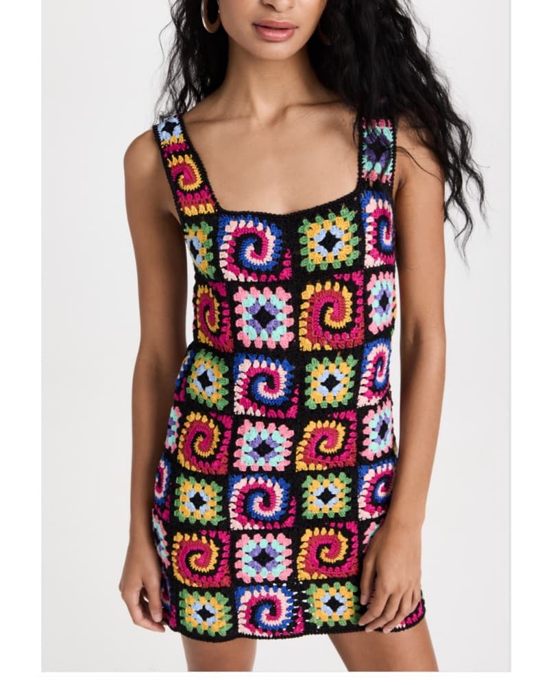 STAUD Psychedelic Crochet Mini Dress  - Image 1