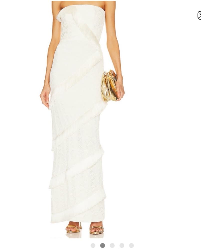 White Fringe Pat Bo Dress  - Image 1