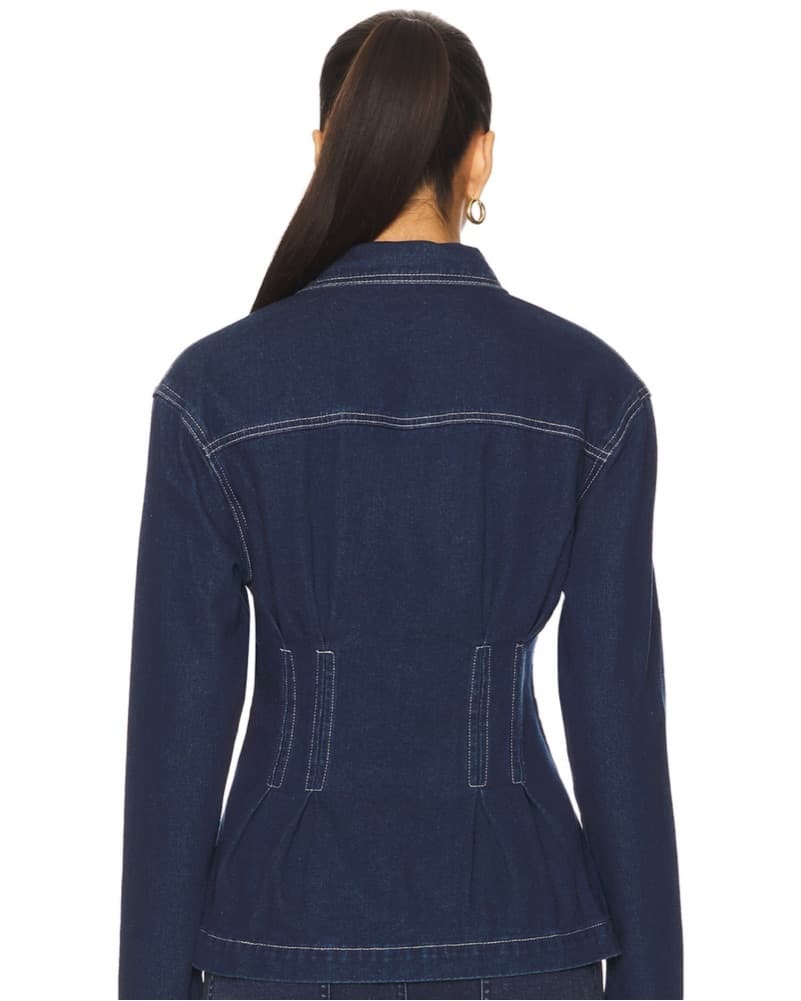 Cinched Denim Zip-Up Jacket - Image 2