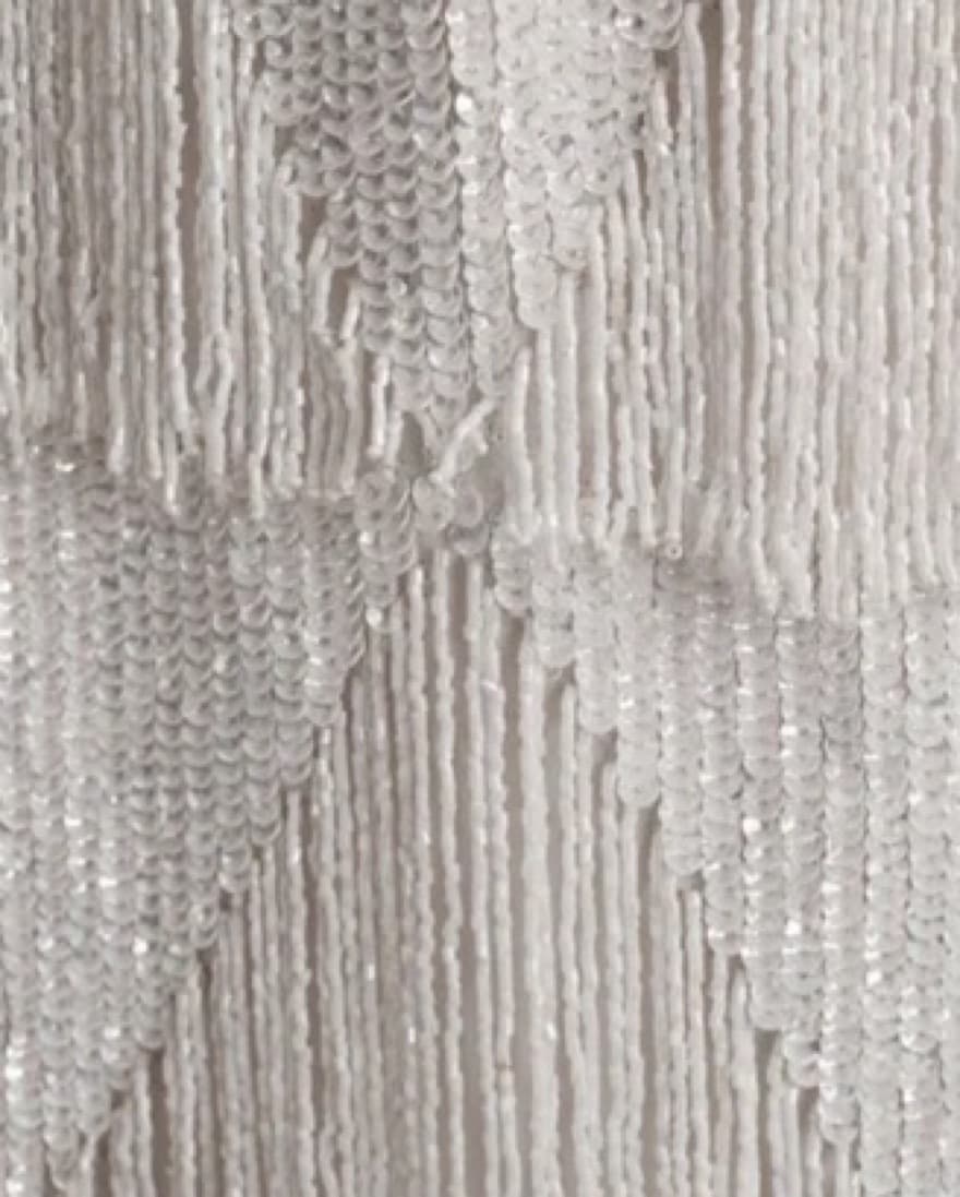 Retrofete White Beaded Dress - Image 4