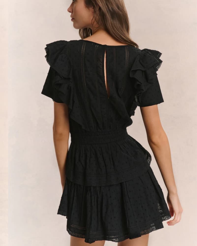 LSF Black Ruffled Mini Dress - Image 3