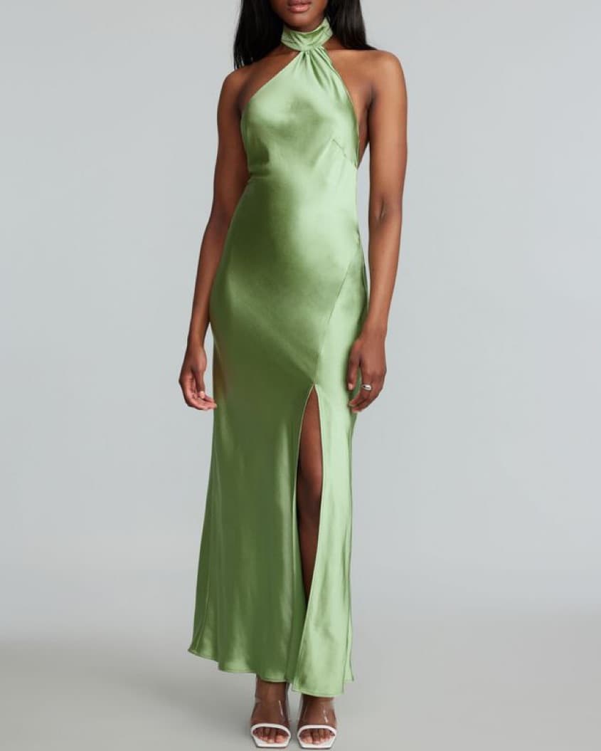 Dynamite Green Halter Dress - Image 2