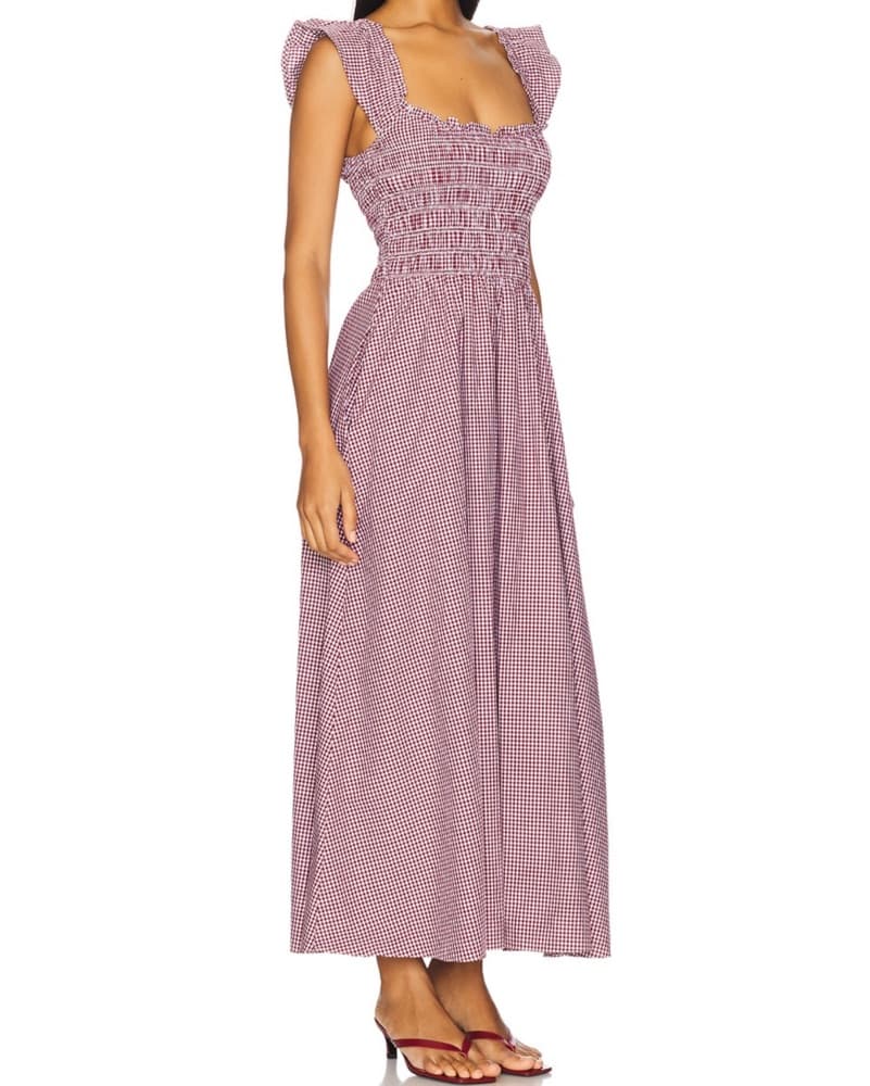 Faithful The Brand Gingham Midi Dress - Image 1